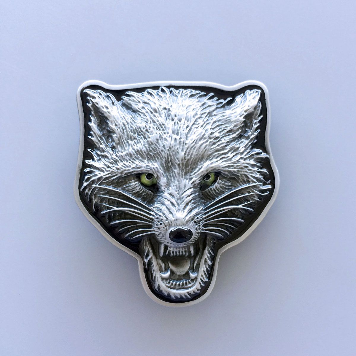Vintage Western Wolf Head Wild Animal Belt Buckle