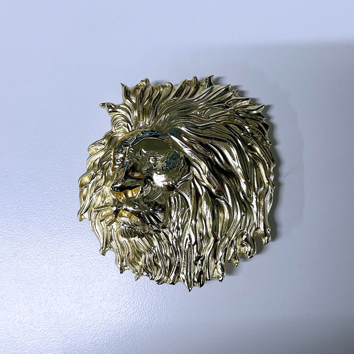 Gold Color Plated Lion Head Animal Wildlife Western Belt Buckle