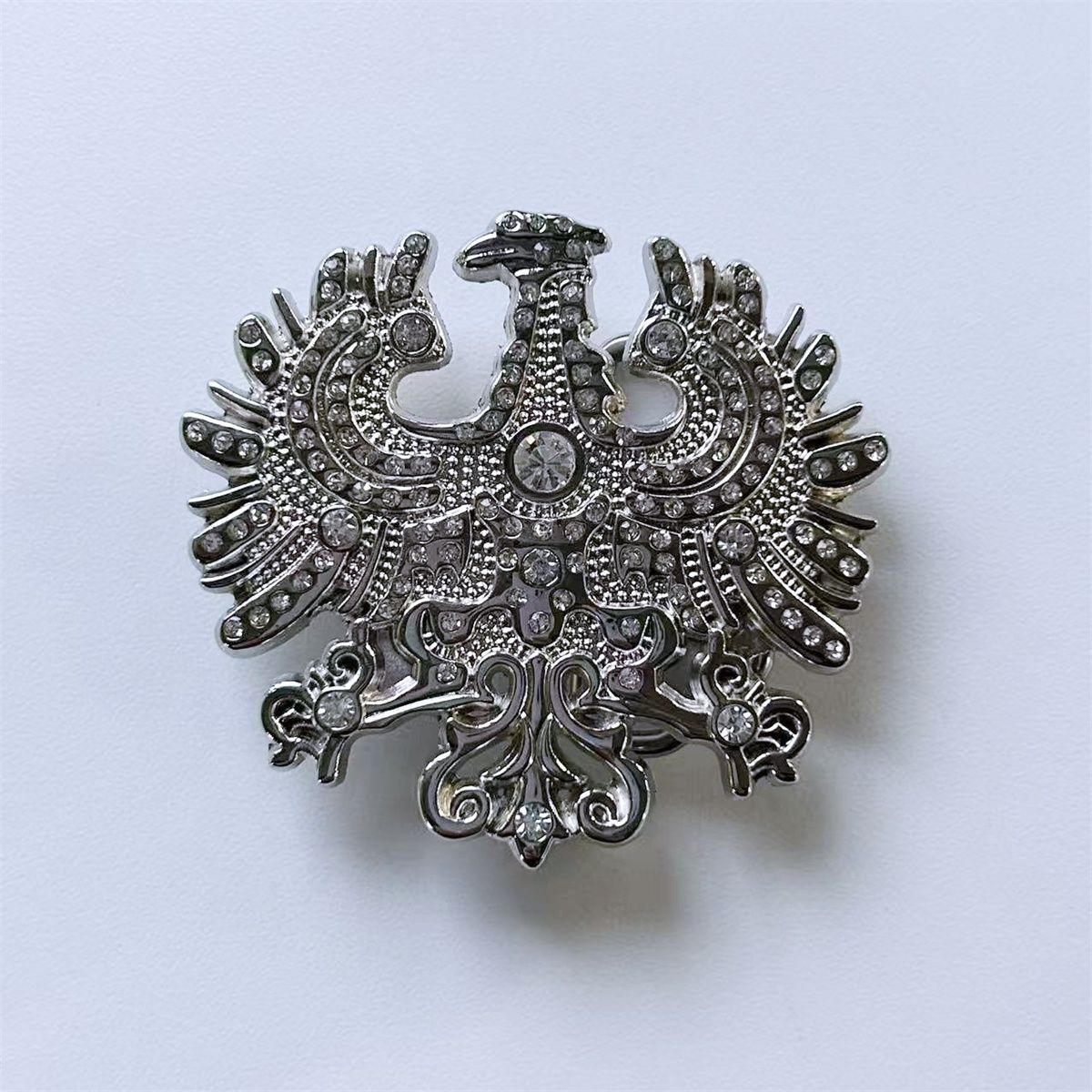 Bright Silver Rhinestones Bling Bling Phoenix Belt Buckle