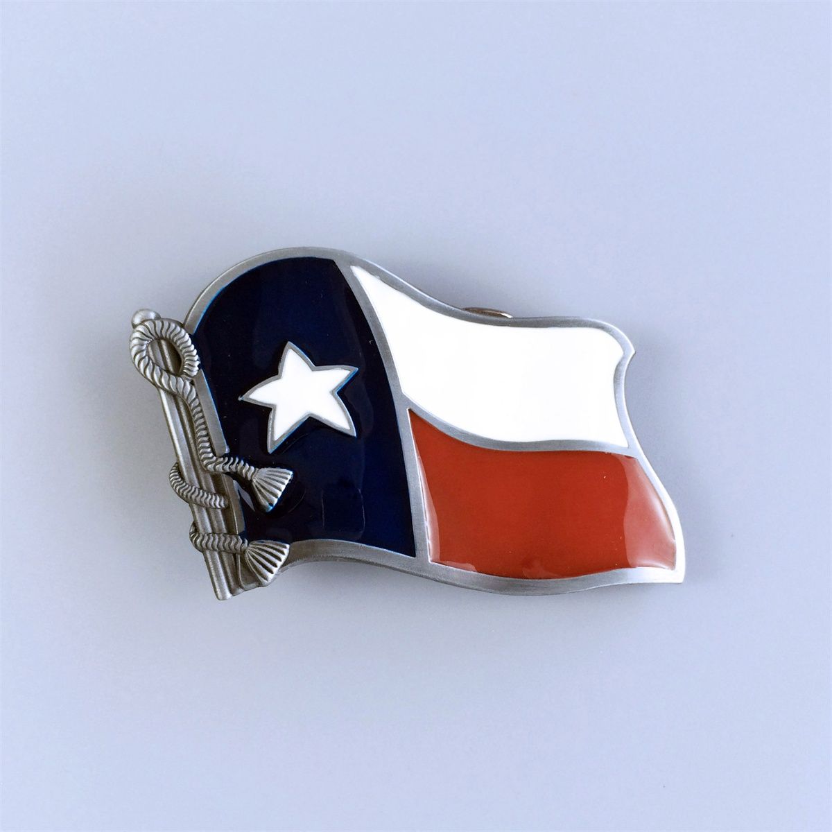 Enamel Star Texas State Flag Vintage Belt Buckle