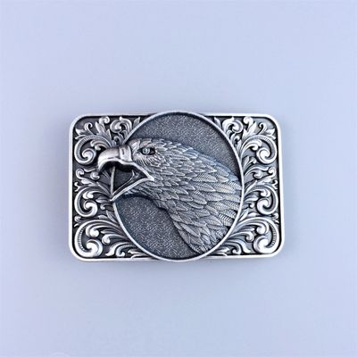 Vintage Silver Plated Eagle Head Western Belt Buckle BUCKLE-WT062SL