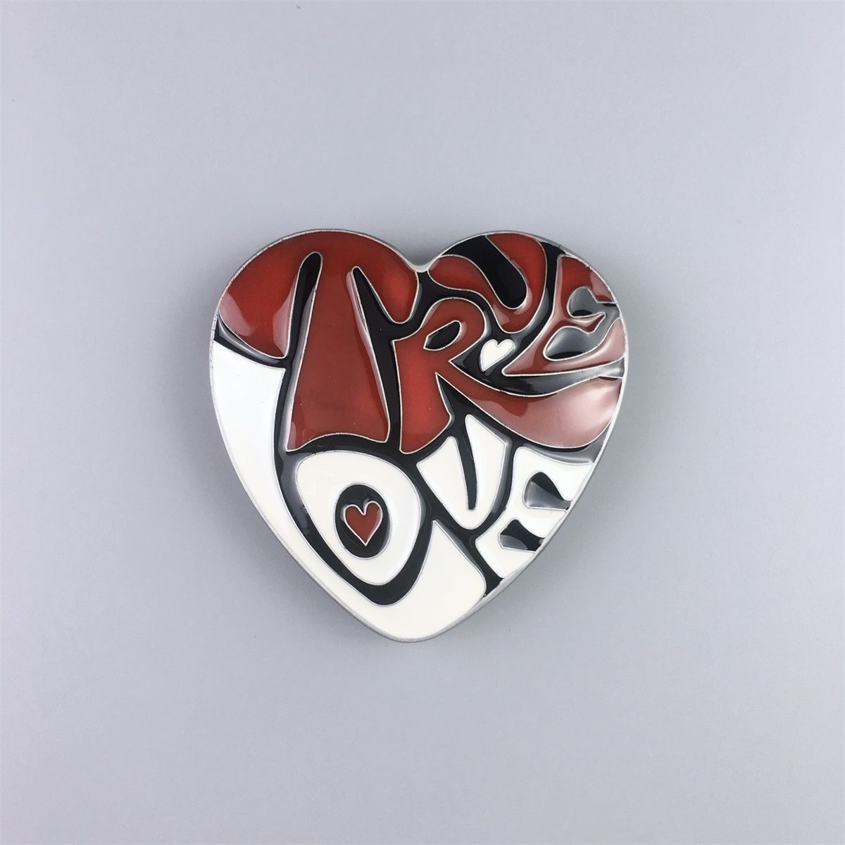 True Love Heart Enamel Belt Buckle Boucle