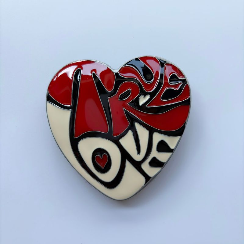True Love Heart Enamel Belt Buckle Boucle BUCKLE-T095