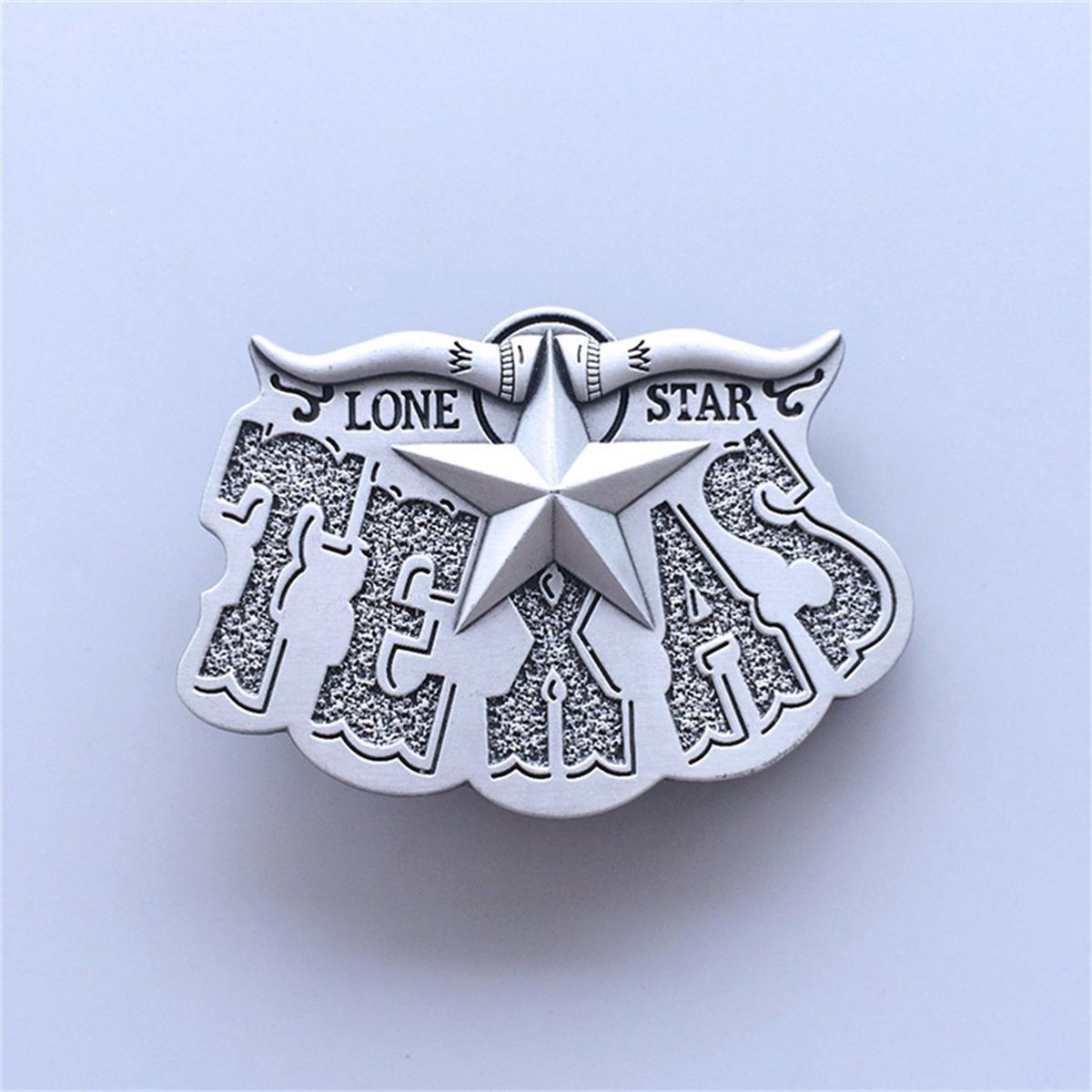 Antique Brushed Silver Western Star Cowboy Belt Buckle Boucle