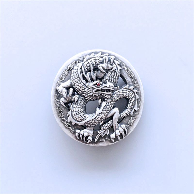 Vintage Silver Plated Rhinestone Dragon Belt Buckle BUCKLE-WT030SL