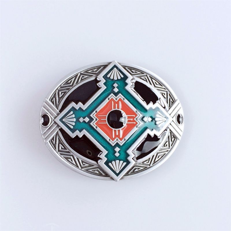 Vintage Style Enamel Cross Knot Oval Belt Buckle Hebilla BUCKLE-WT059