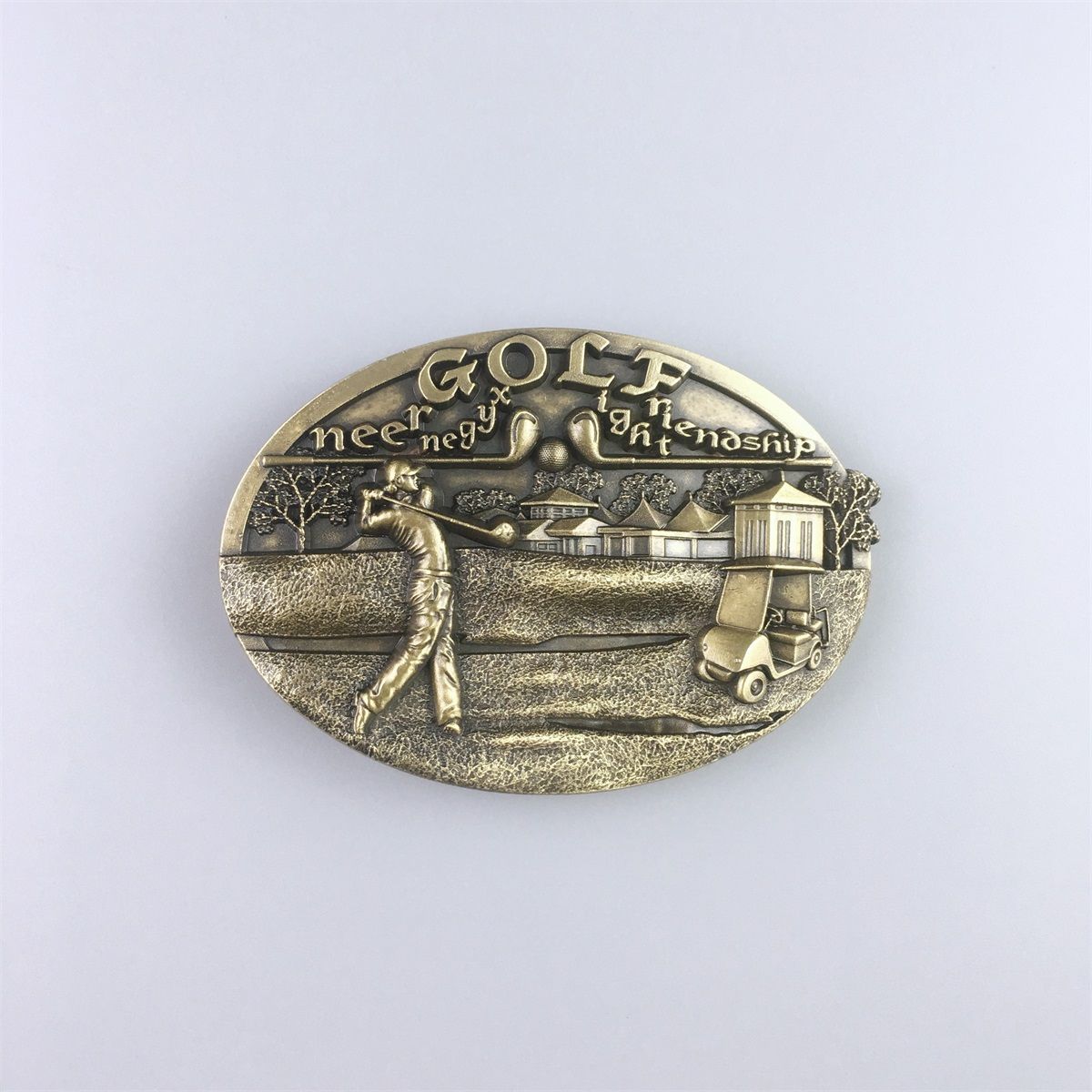 Vintage Bronze Plated Golf Sports Belt Buckle