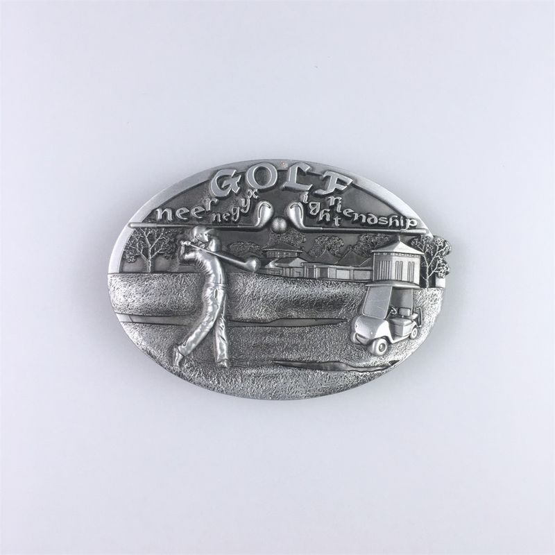 Antique Silver Golf Golf Club Golf Sport Belt Buckle BUCKLE-T093AS