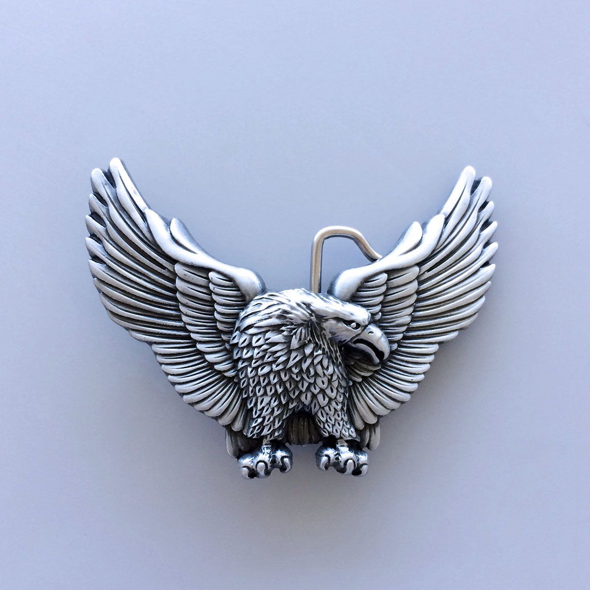 Antique Silver Wildlife Western Cowboy Belt Buckle