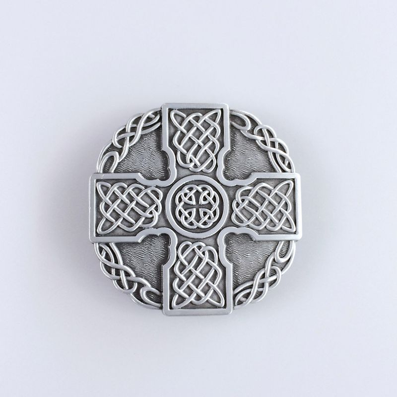 Knot Cross Totem Vintage Round Belt Buckle BUCKLE-WT060AS
