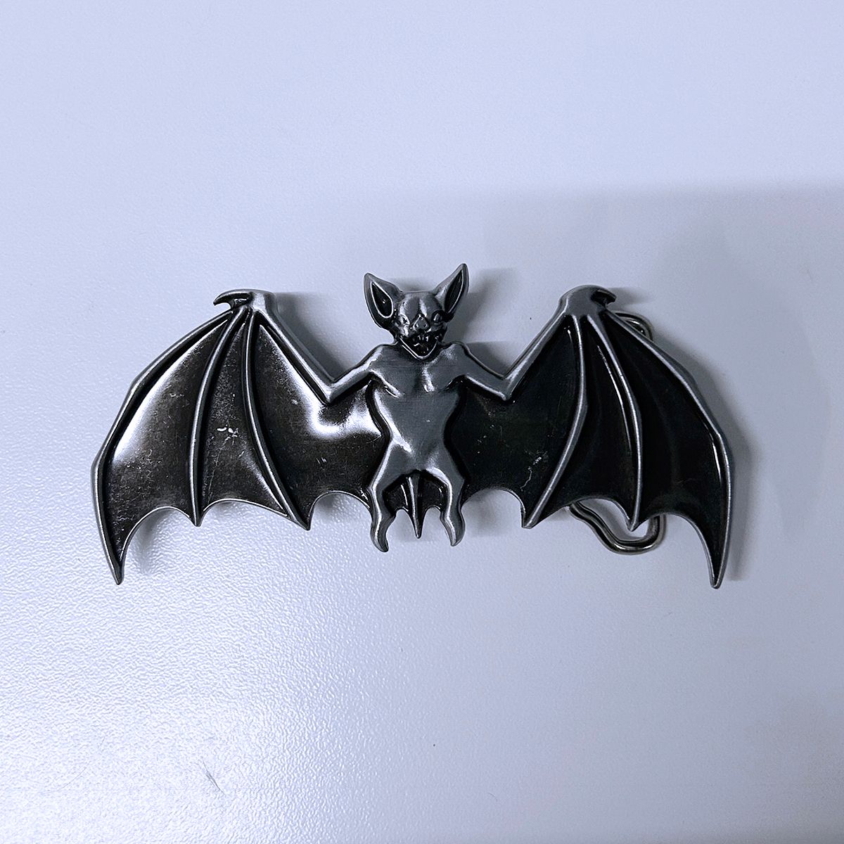 Antique Brushed Silver Devil Evil Dark Angel Bat Wildlife Belt Buckle Hebilla
