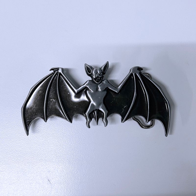 Antique Brushed Silver Devil Evil Dark Angel Bat Wildlife Belt Buckle Hebilla BUCKLE-WT072