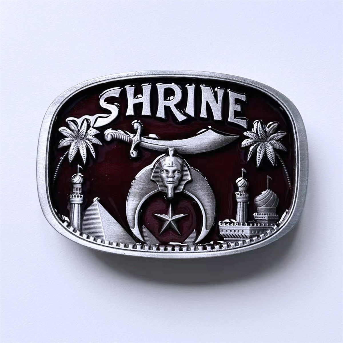 Vintage Style Enamel Rounded Rectangle Western Belt Buckle Hebilla