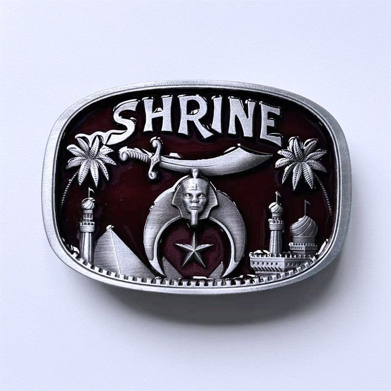 Vintage Style Enamel Rounded Rectangle Western Belt Buckle Hebilla BUCKLE-WT077