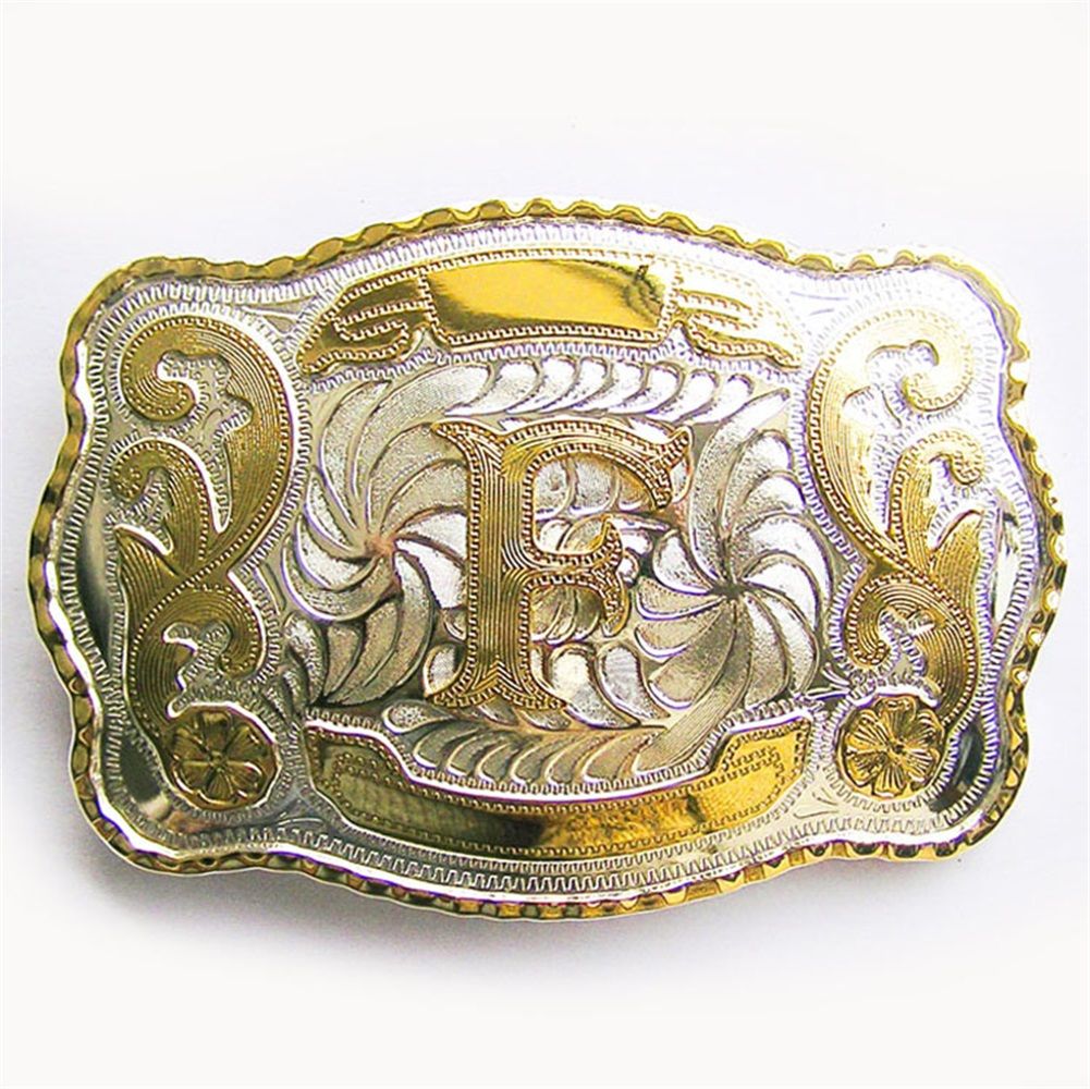 Large Size Initial Letter Western Cowboy Belt Buckle (Letter F)