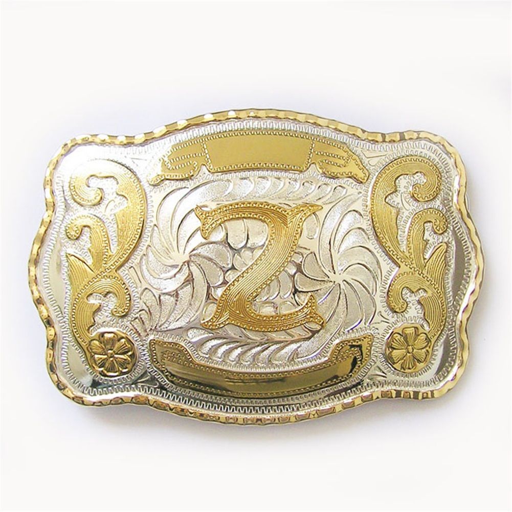 Large Size Initial Letter Western Cowboy Belt Buckle (Letter Z)