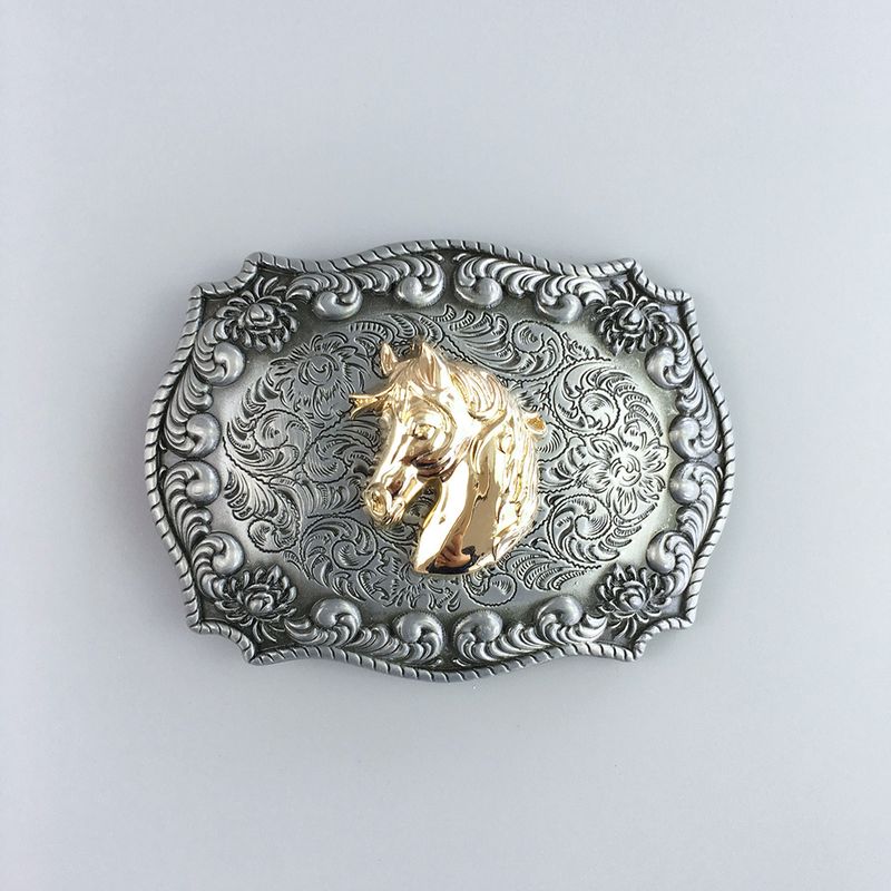 Western Cowboy Wildlife Horse Head Double Color Belt Buckle BUCKLE-WT138