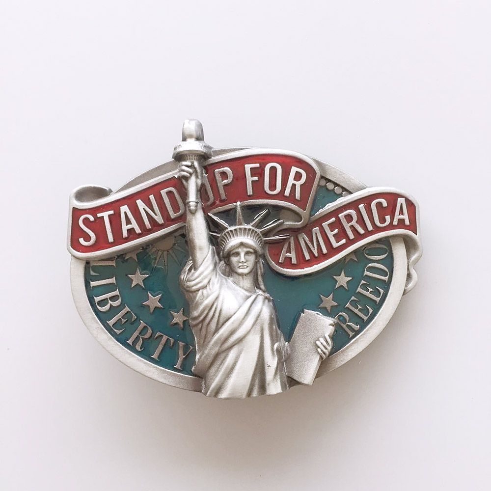 Vintage Enamel Liberty Enlightening the World Belt Buckle Gurtelschnalle Boucle de ceinture Hebilla BUCKLE-3D037
