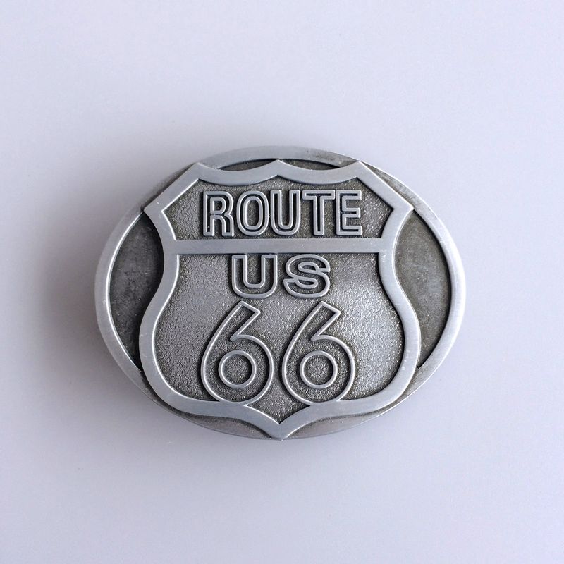 Antique Brushed Silver Biker Rider Road Belt Buckle for Men BUCKLE-AT069AS
