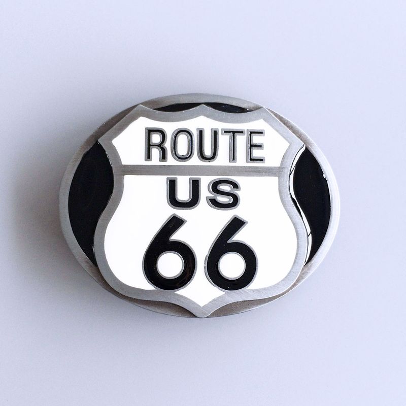 Antique Brushed Silver Enamel Biker Rider Road Belt Buckle for Men BUCKLE-AT069