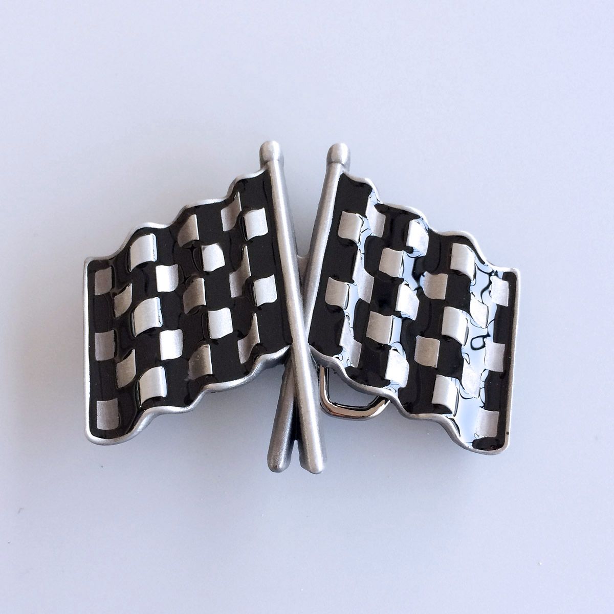 Vintage Car Racing Flag Belt Buckle