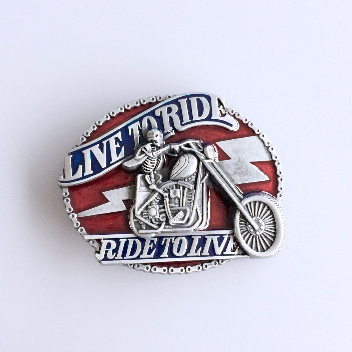 Vintage Style Emo Skull Motorcycle Biker Rider Belt Buckle