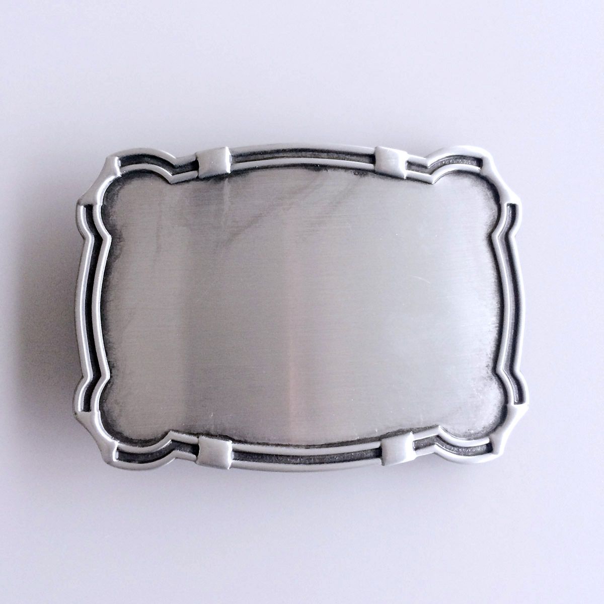 Vintage Style Western Rectangle Edge Custom Blank Belt Buckle