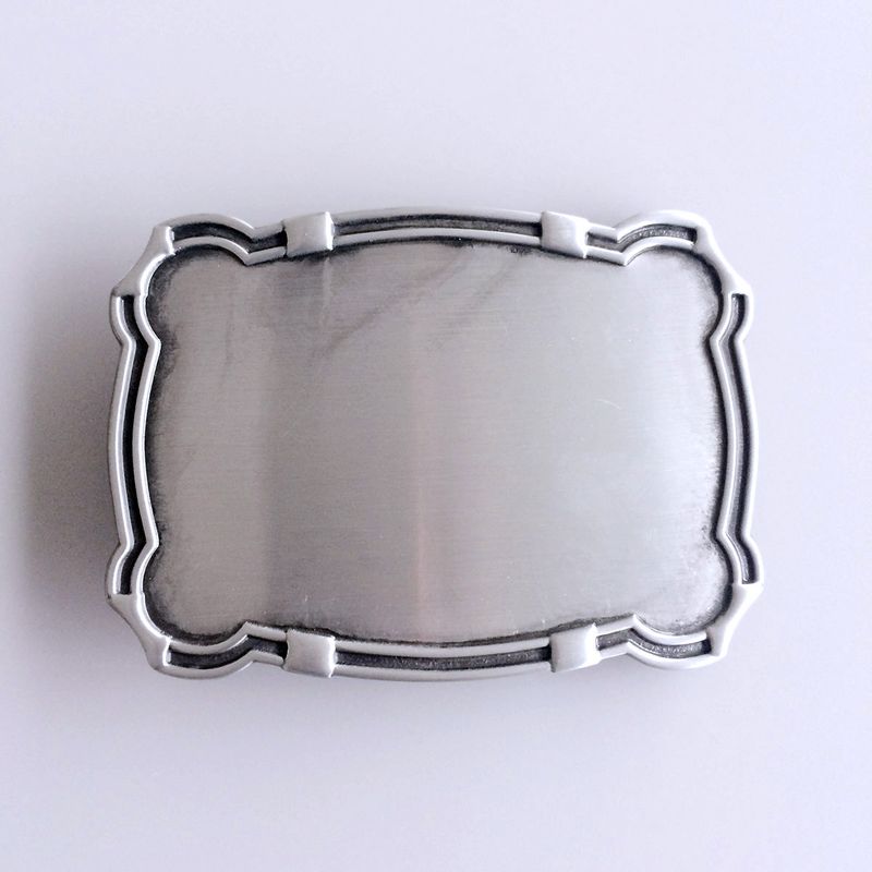 Vintage Style Western Rectangle Edge Custom Blank Belt Buckle