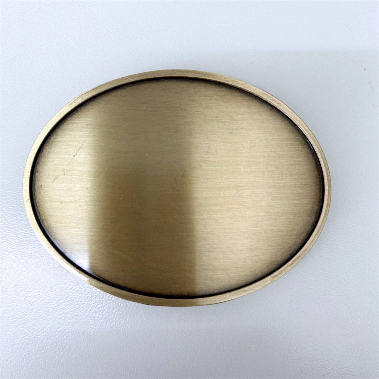 Antique Bronze Plated Oval Custom Blank Belt Buckle