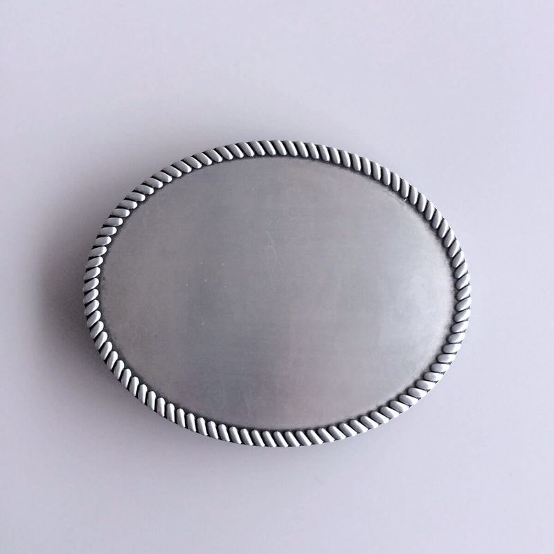 Antique Brushed Silver Oval Blank Belt Buckle Custom Belt Buckle Fitting for Engraving