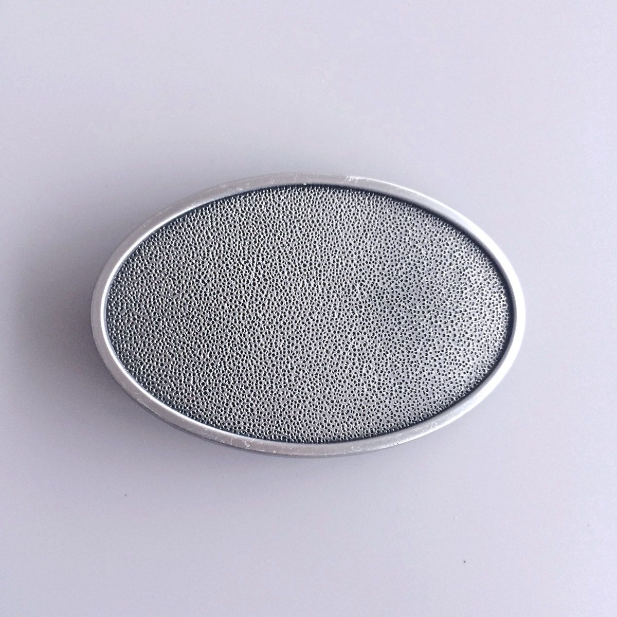 Antique Silver Oval Striae Custom Vintage Blank Belt Buckle BUCKLE-BL014AS