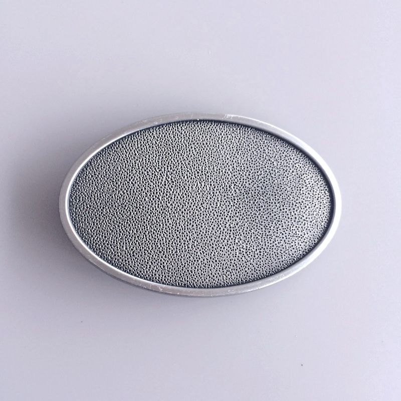 Antique Silver Oval Striae Custom Vintage Blank Belt Buckle
