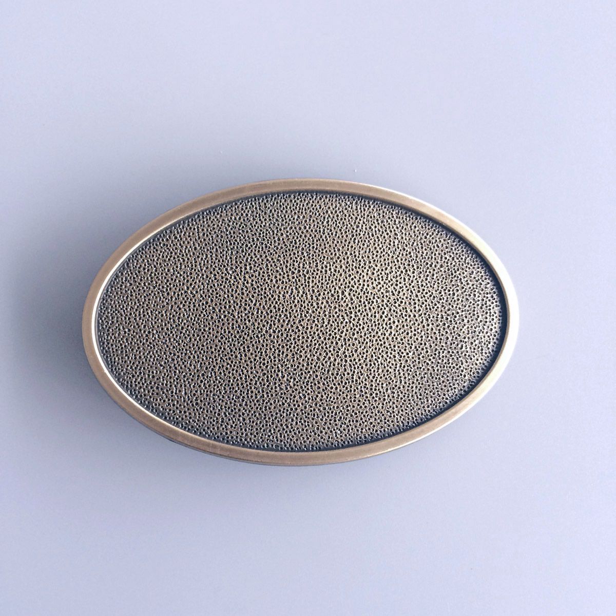 Vintage Bronze Plated Oval Striae Custom Blank Belt Buckle