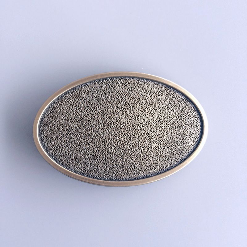 Vintage Bronze Plated Oval Striae Custom Blank Belt Buckle
