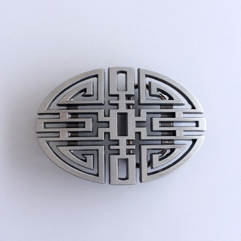 Vintage Cut Out Traditional Lucky Knot Oval Belt Buckle BUCKLE-CH005