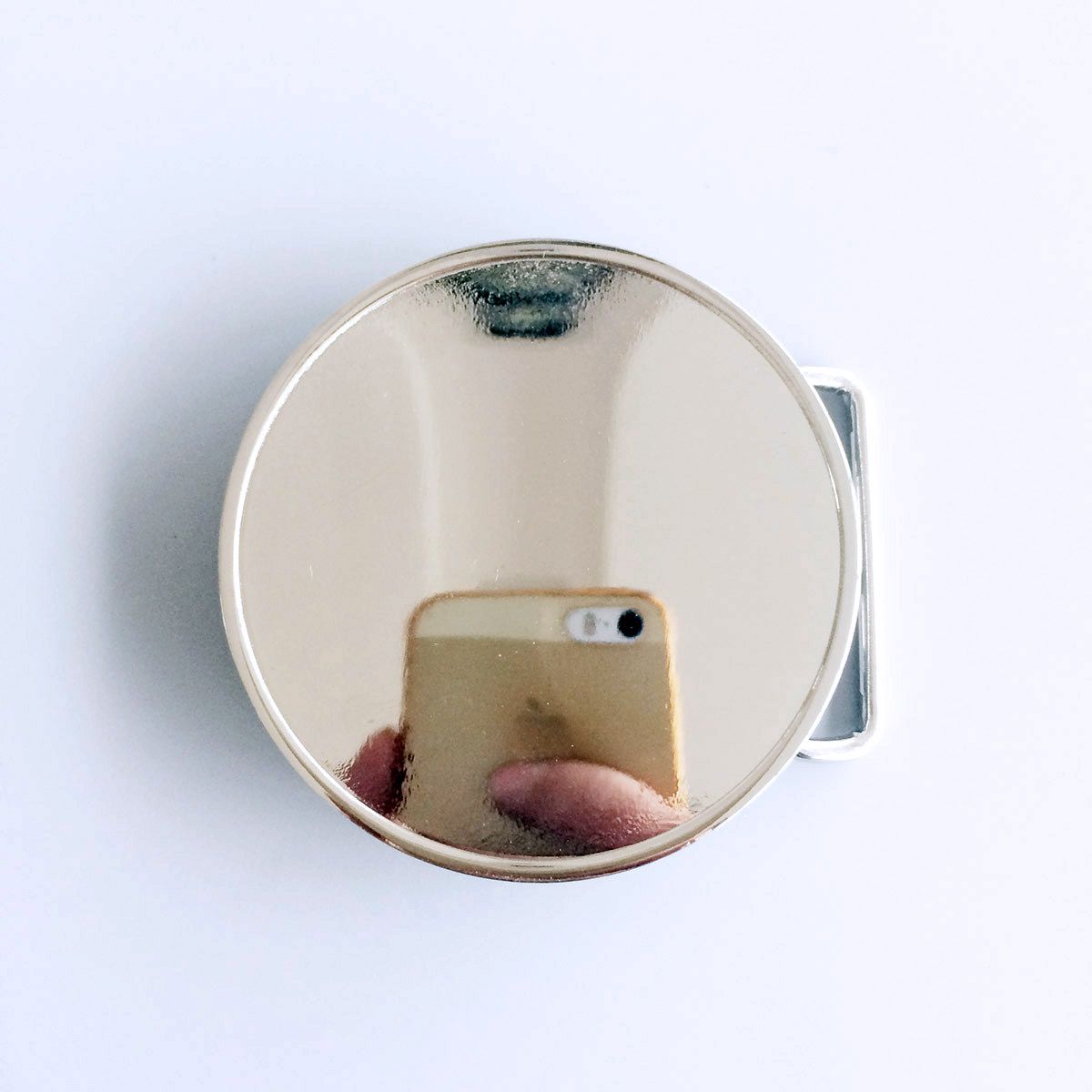 Small Size Chrome Bright Silver Custom Round Blank Belt Buckle