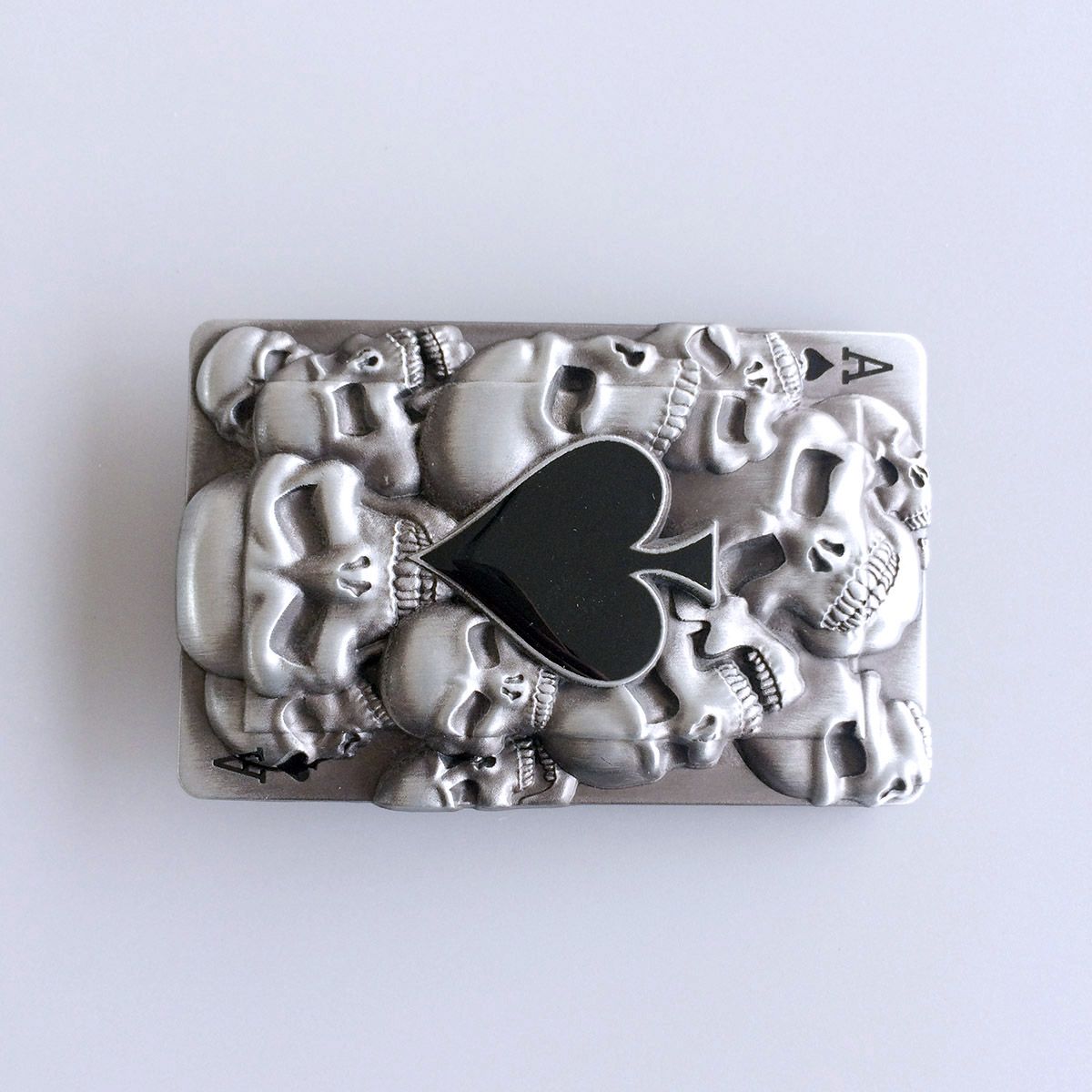 Vintage Style Skulls Spade Rectangle Belt Buckle