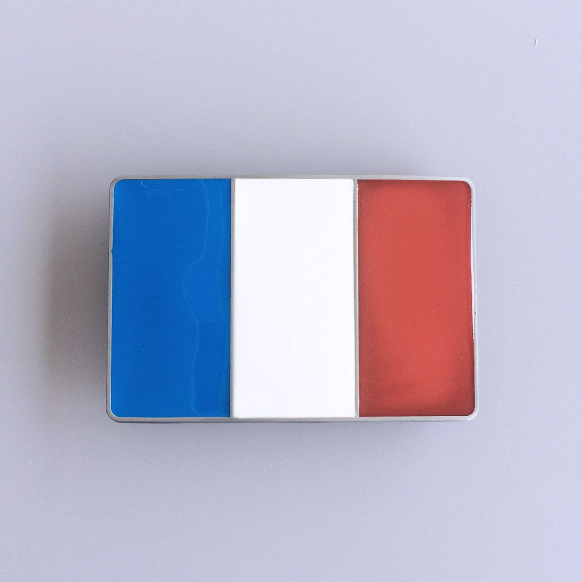 Vintage Enamel France Flag Belt Buckle