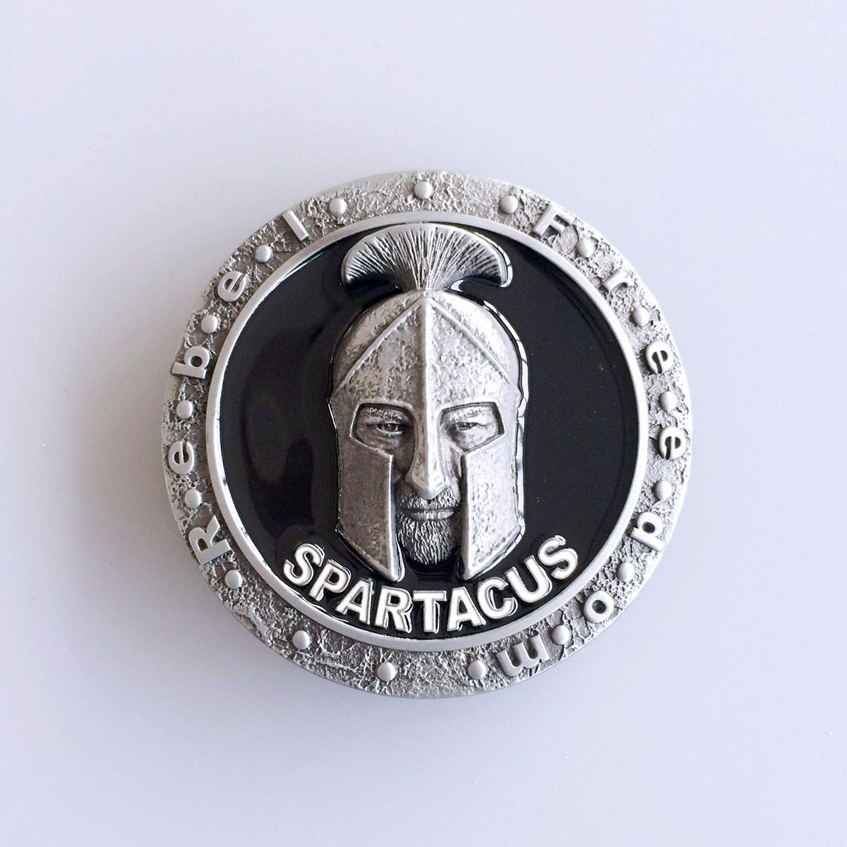 Black Enamel Spartacus Belt Buckle Gurtelschnalle Boucle de ceinture GU039BK