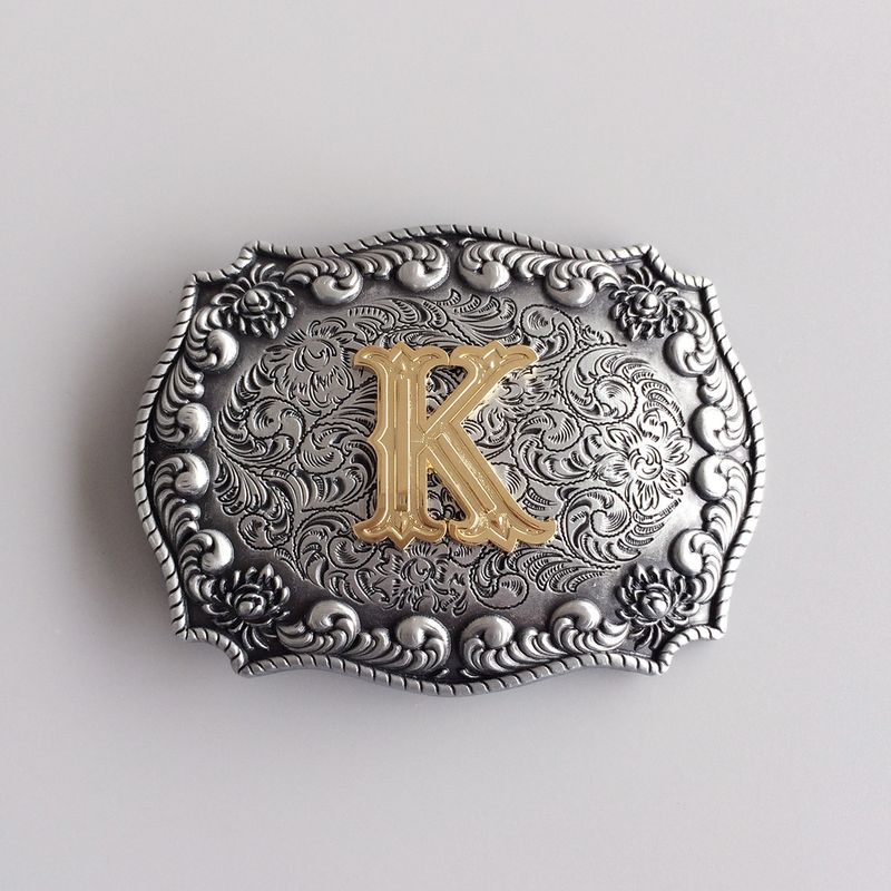 Vintage Style Initial Letter K Cowboy Cowgirl Belt Buckle Hebilla also Stock in the US