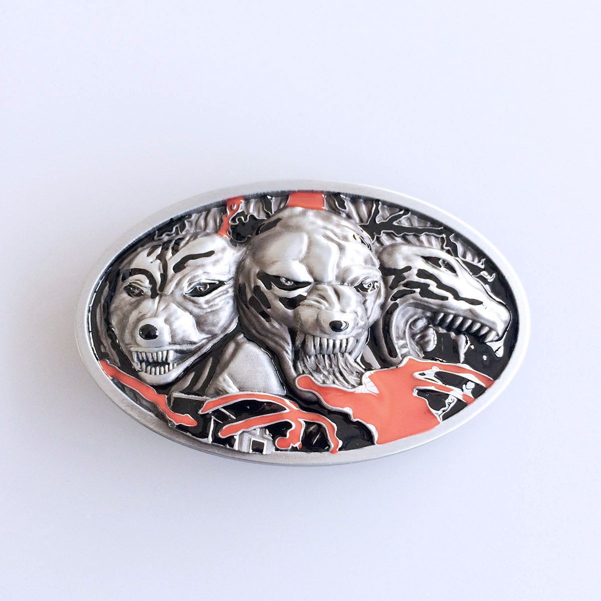 Vintage Hell Dogs Oval Belt Buckle