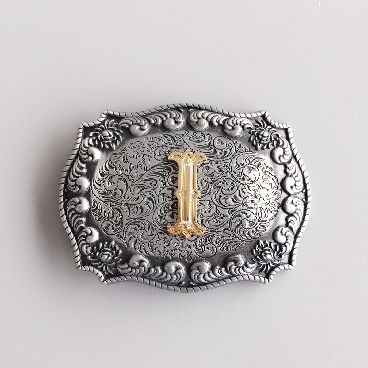 Initial Letter I Cowboy Cowgirl Western Belt Buckle Hebilla