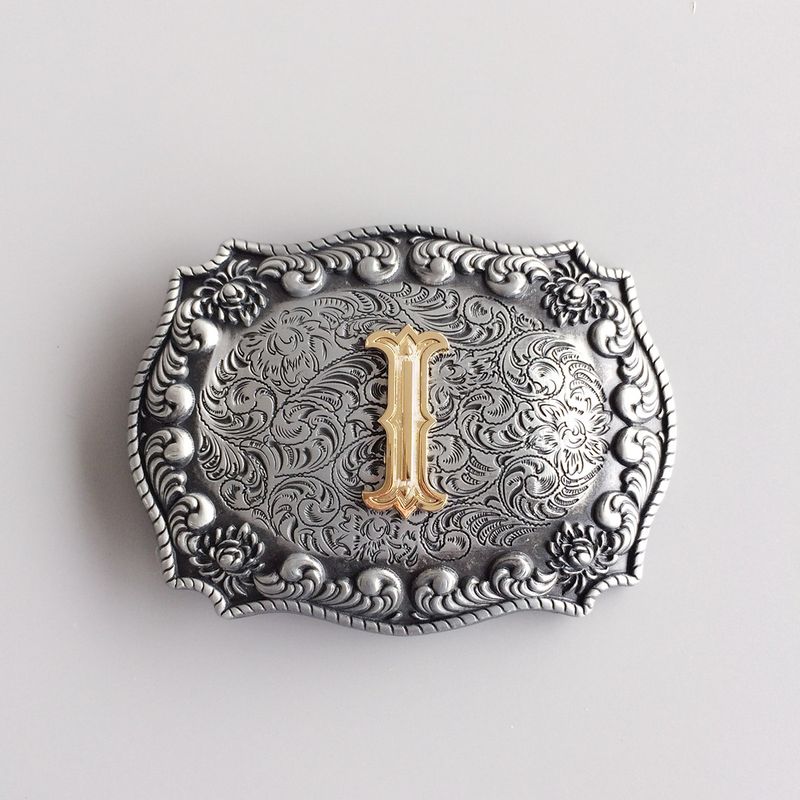Initial Letter I Cowboy Cowgirl Western Belt Buckle Hebilla