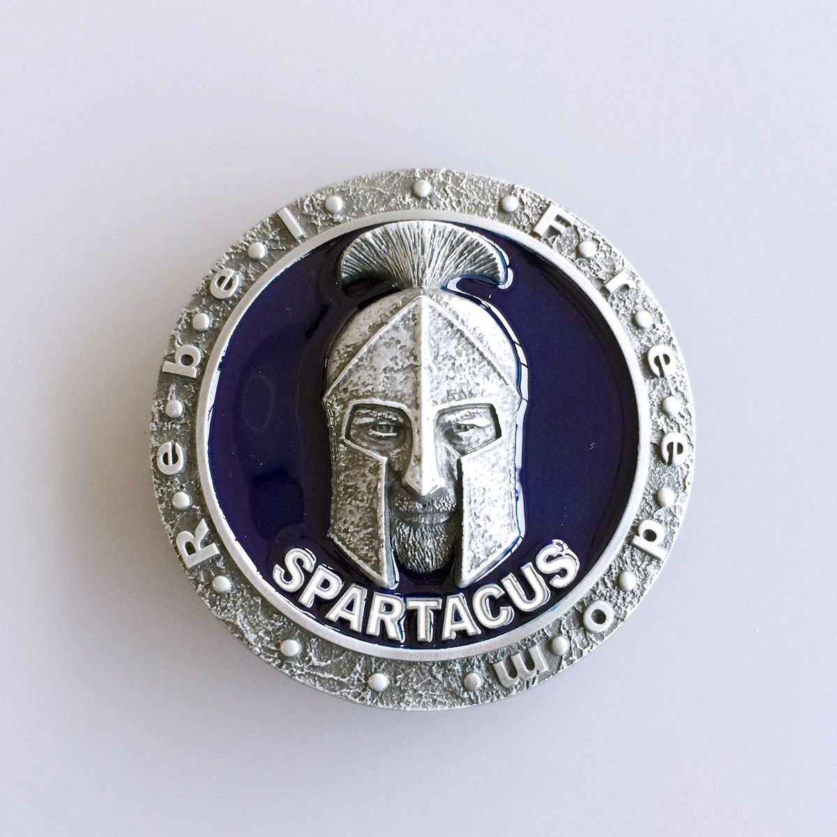 Vintage Blue Enamel Freedom Belt Buckle