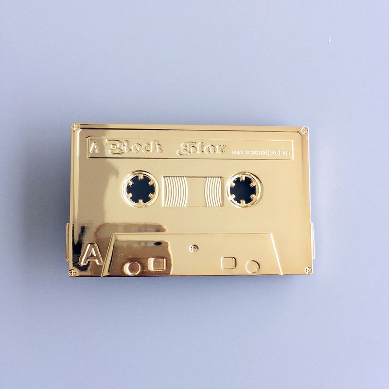 Gold Plated Rock Cassette Tape Music Belt Buckle BUCKLE-MU026GD