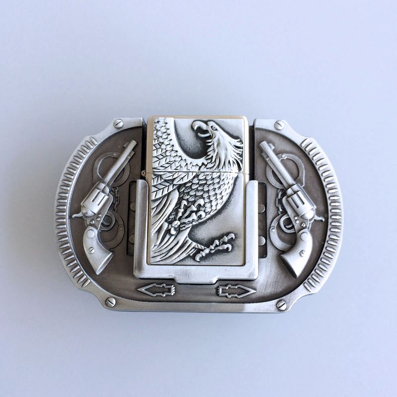 Vintage Style Eagle Guns Belt Buckle BUCKLE-LT013AS