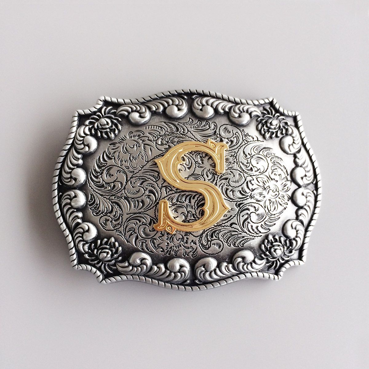 Initial Letter S Cowboy Cowgirl Western Belt Buckle Hebilla