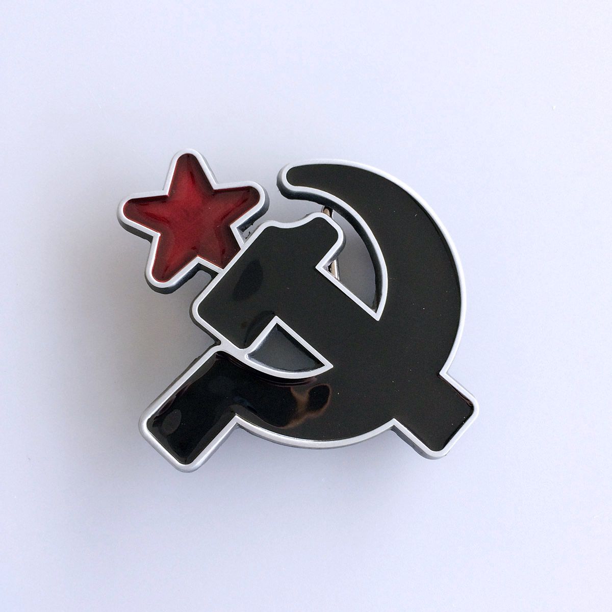 Enamel Soviet Hammer And Sickle Vintage Belt Buckle