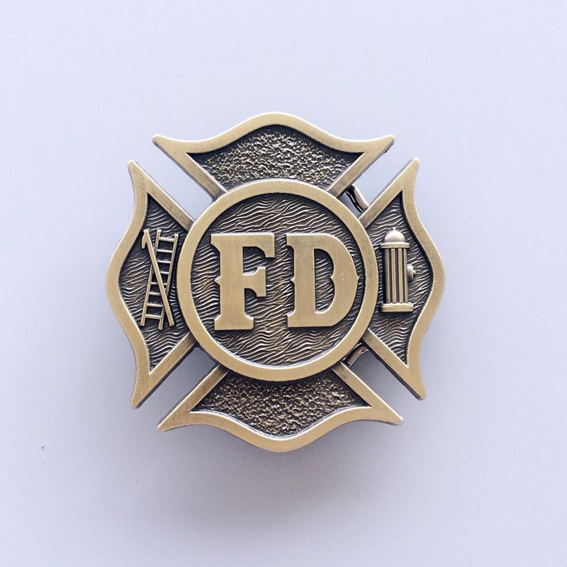 Antique Bronze Plated Fire Fighter Dept Hero Belt Buckle BUCKLE-OC030AB