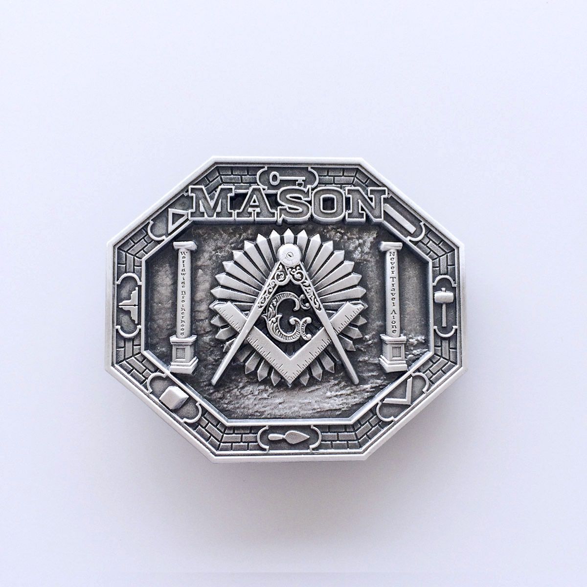 Antique Silver Mason Belt Buckle